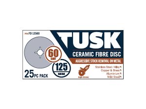 Tusk Ceramic Fibre Disc 125mm 60 Grit FD12560