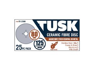 Tusk Ceramic Fibre Disc 125mm 80 Grit FD12580