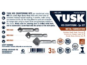 Tusk HSS Countersink Set 10mm - 20.5mm 3 Piece HCS3PS