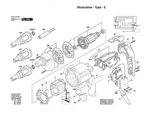 Bosch GSR6-45TE Spare Part Number 803 - Armature 120-127V 2604011927
