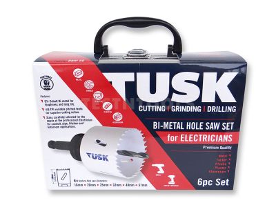 Tusk Bi-Metal Hole Saw Set For Electrician 16mm - 51mm 6 Piece BMH6E
