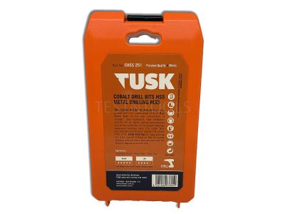 Tusk Cobalt HSS Drill Bits Set M35 1mm - 13mm x 0.5mm 25 Piece CHSS251