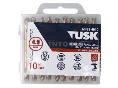 Tusk Double-End Drill Bits HSS 4.9mm 10 Piece MHSS4910