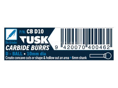 Tusk Carbide Burr 10mm x 6mm Ball CBD10