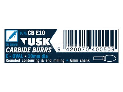 Tusk Carbide Burr 10mm x 6mm Oval CBE10