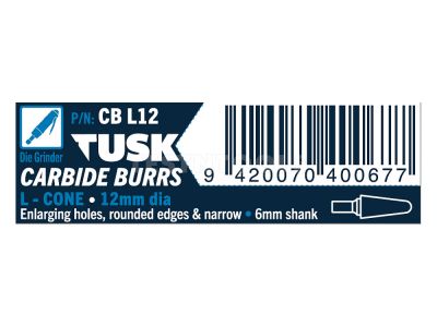 Tusk Carbide Burr 12mm x 6mm Cone CBL12