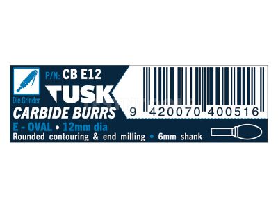Tusk Carbide Burr 12mm x 6mm Oval CBE12