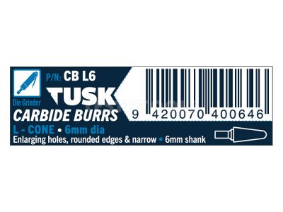 Tusk Carbide Burr 6mm x 6mm Cone CBL6