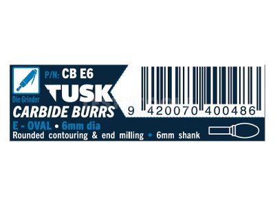 Tusk Carbide Burr 6mm x 6mm Oval CBE6