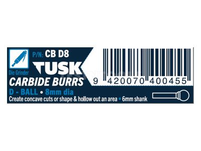 Tusk Carbide Burr 8mm x 6mm Ball CBD8