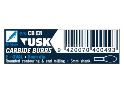 Tusk Carbide Burr 8mm x 6mm Oval CBE8