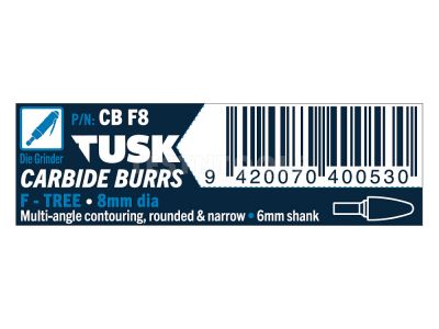 Tusk Carbide Burr 8mm x 6mm Tree CBF8
