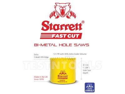 Starrett Electricians Bi-metal Holesaw Kit Fast Cut 6 Piece 16-51mm