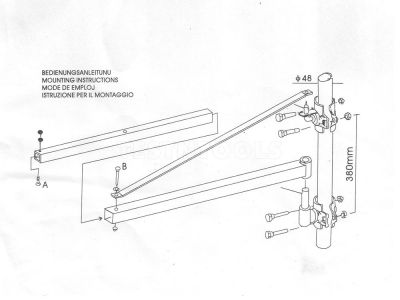 Liffu Electric Hoist Scaffold Swing Arm 1100mm HST250
