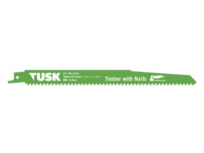 Tusk Sabre Saw Blade For Timber with Nails 228mm 5 Piece TRB228TN