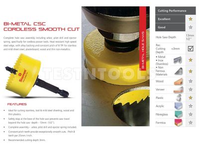 Starrett General Purpose Cordless Bi-metal Holesaw Kit Smooth Cut 6 Piece 16-40mm