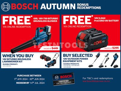 REDEMPTION OFFER Bosch 18V 5.0Ah Brushless Brush Cutter Line Trimmer Kit GFR18V-23 061599263M