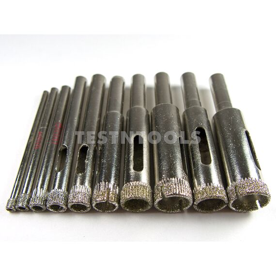 DESIC DIAMOND COATED HOLE SAWS 10 PIECES 3-12MM