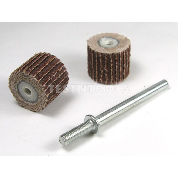 DESIC FLAPWHEEL 12MM 320 GRIT 2 PIECES AND MANDREL
