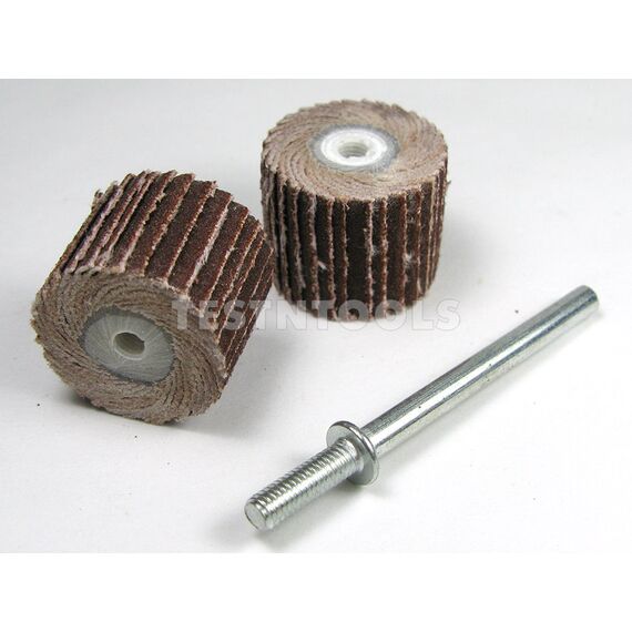 DESIC FLAPWHEEL 16MM 180 GRIT 2 PIECES AND MANDREL