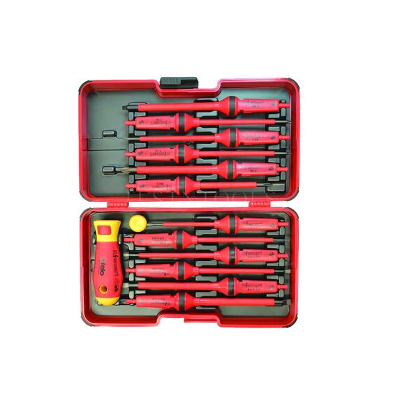 FELO E SMART SCREWDRIVER SET  1000V FLAT PHILLIPS AND SQUARE  12 PACK SCR-ES12R