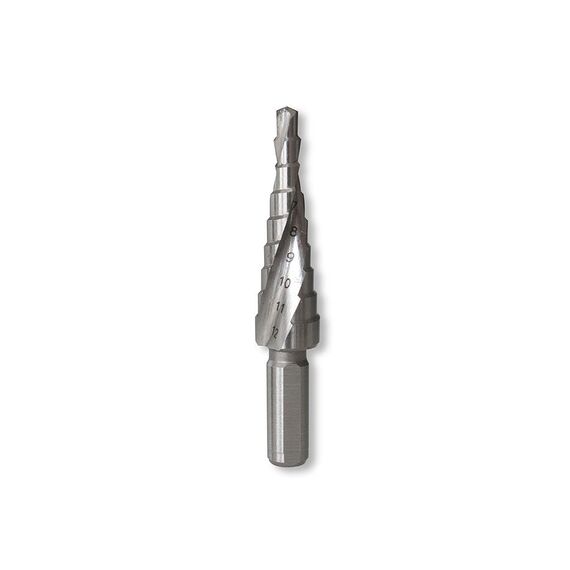 TUSK HSS STEP DRILL BIT 4MM - 12MM STRAIGHT SHANK HSD12S