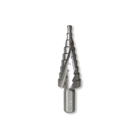 TUSK HSS STEP DRILL BIT 4MM - 20MM STRAIGHT SHANK HSD20S