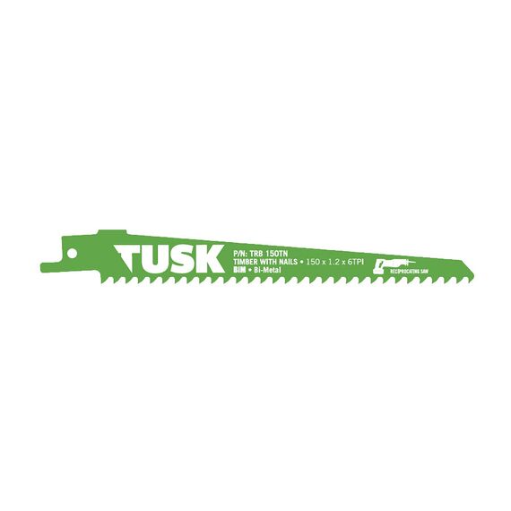TUSK SABRE SAW BLADE FOR TIMBER WITH NAILS 150MM 5 PIECE TRB150TN