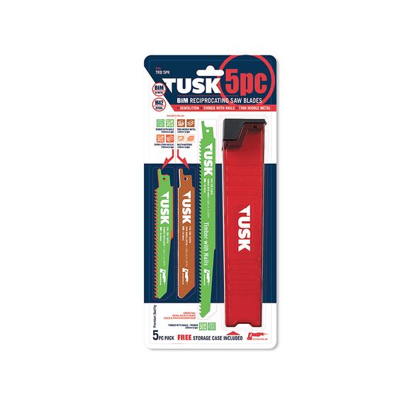 TUSK SABRE SAW BLADES SET 150MM 5 PIECE TRB5PK