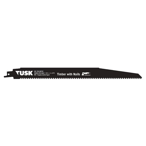 TUSK TCT SABRE SAW BLADE FOR TIMBER WITH NAILS 300MM TRB300TNT