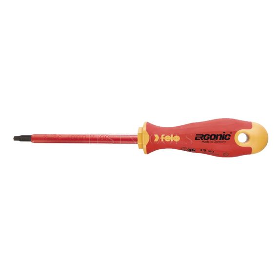 FELO 419 ERGONIC E-SLIM SCREWDRIVER  INSULATED HARDENED TIP SQUARE #1 X 100MM SCR-ES419-1