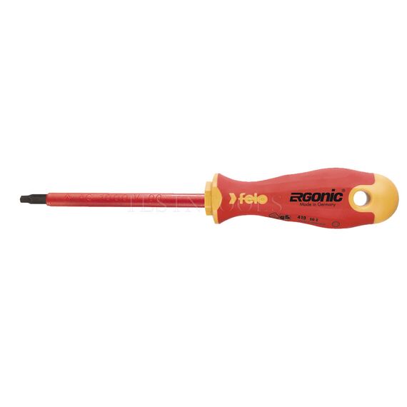 FELO 419 ERGONIC E-SLIM SCREWDRIVER INSULATED HARDENED TIP SQUARE #2 X 125MM SCR-ES419-2