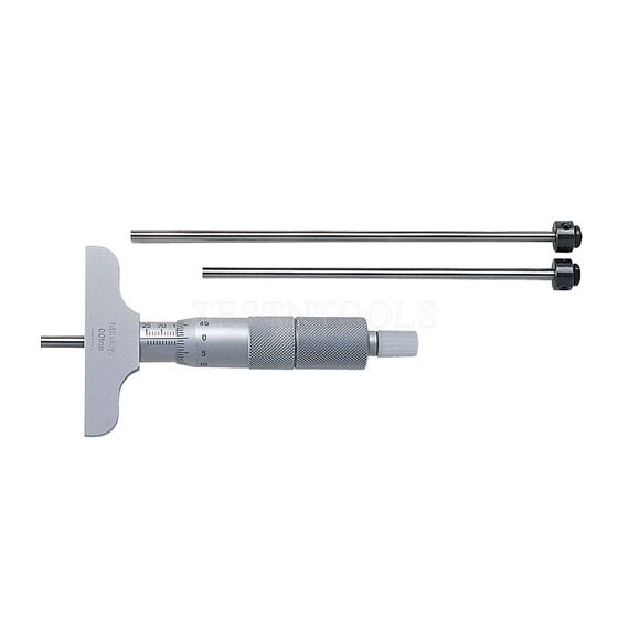 MITUTOYO DEPTH MICROMETER 0-75MM 63MM 3 RODS 129-110