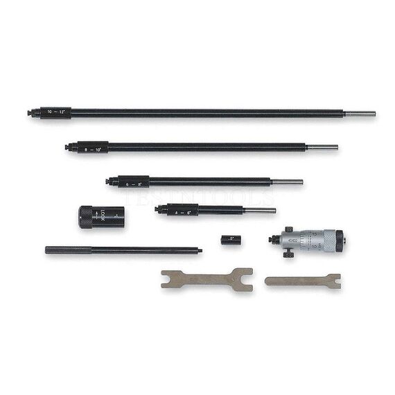 MITUTOYO INSIDE MICROMETER INTERCHANGEABLE ROD 2-12" 5PC 141-233