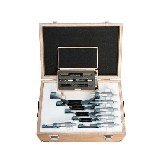 MITUTOYO OUTSIDE MICROMETER SET 0-6" 0.001" 6 PIECE WITH RATCHET STOP 103-904-10