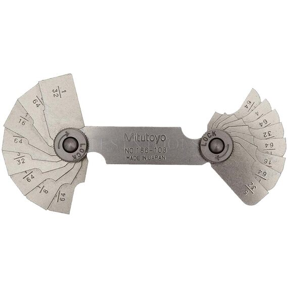 MITUTOYO RADIUS GAUGE 1/32"-17/64" 186-103