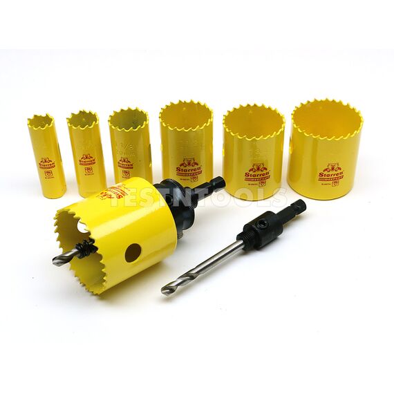 STARRETT PLUMBERS BI-METAL HOLESAW KIT DEEP CUT 7 PIECE 19-57MM