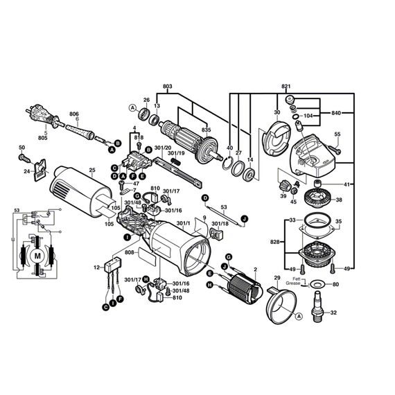 BOSCH GWS7-115 SPARE PART NUMBER 4 SWITCH 1607200086