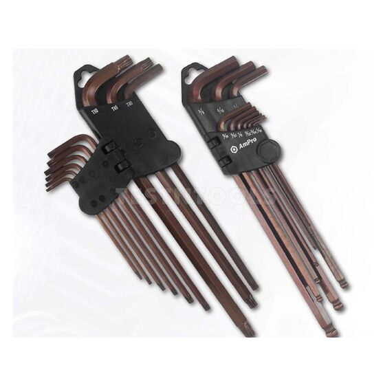 AMPRO BALLPOINT HEX KEY SET EXTRA LONG 1.5MM - 10MM 9 PIECE WREH-T22955