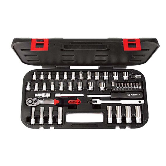 AMPRO BIT AND SOCKET SET 1/4" 45PC SOCS-T45603