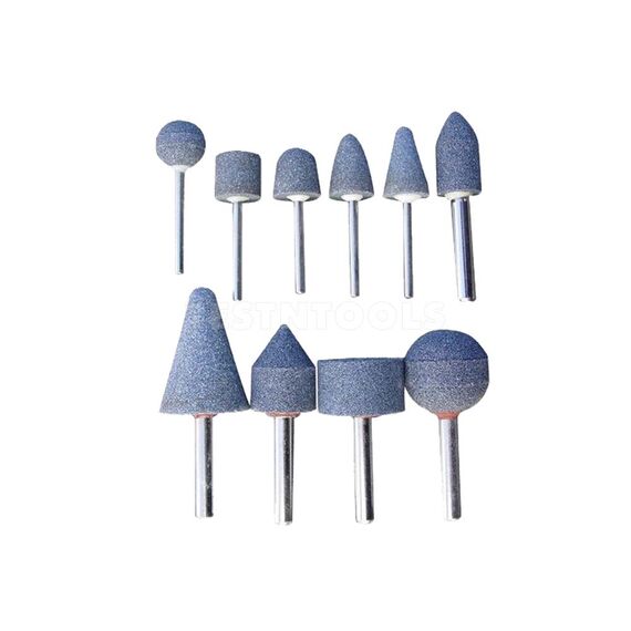 AMPRO MOUNTED AIR GRINDING STONE SET 10PC STOM-A1101