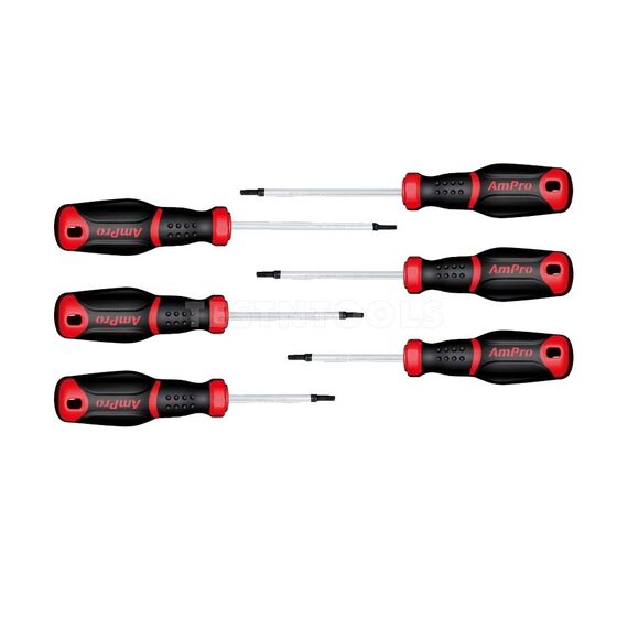 AMPRO SCREWDRIVER SET POWER GRIP STAR T10 - T30 6PC SCR-T32799