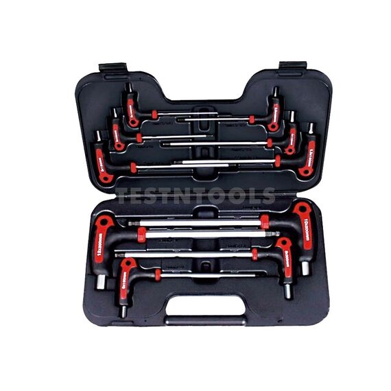 AMPRO T-HANDLE BALL END HEX WRENCH SET 5/64" -  1/2" 10 PIECE WREH-T22902