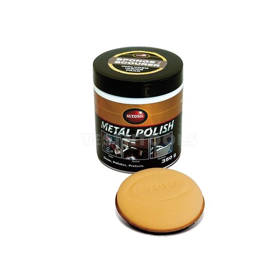 AUTOSOL METAL POLISH WITH SCOURER SPONGE 265ML (350G) POLM-1035