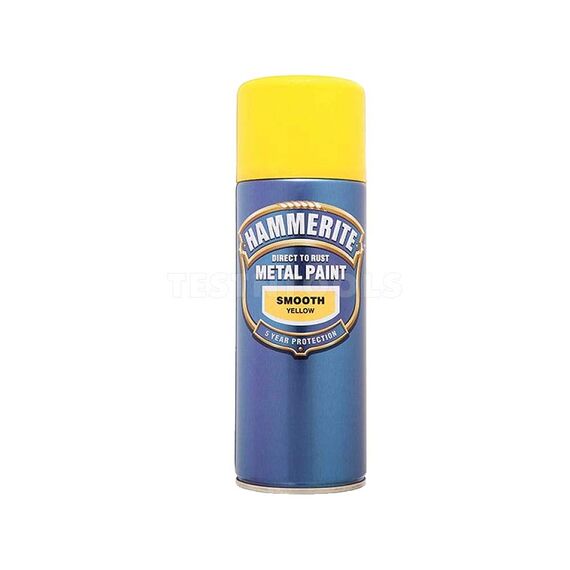 HAMMERITE DIRECT TO RUST METAL PAINT AEROSOL SMOOTH YELLOW 400ML PAIS-040Y