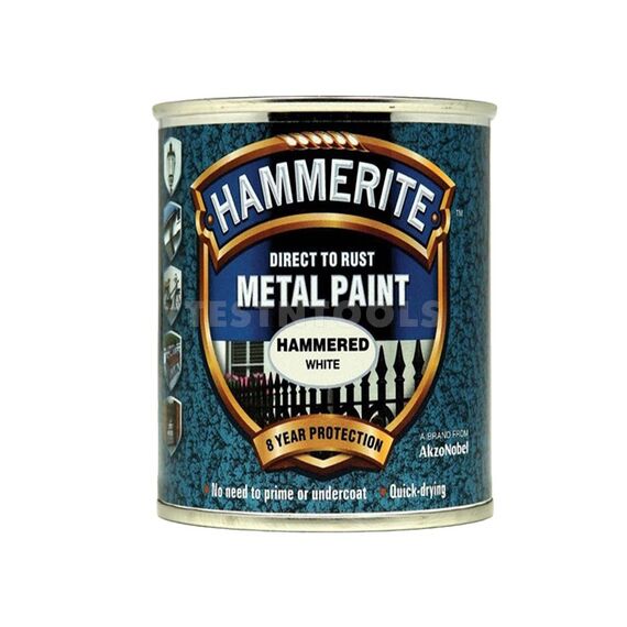 HAMMERITE DIRECT TO RUST METAL PAINT HAMMERED FINISH WHITE 750ML PAIH-075W