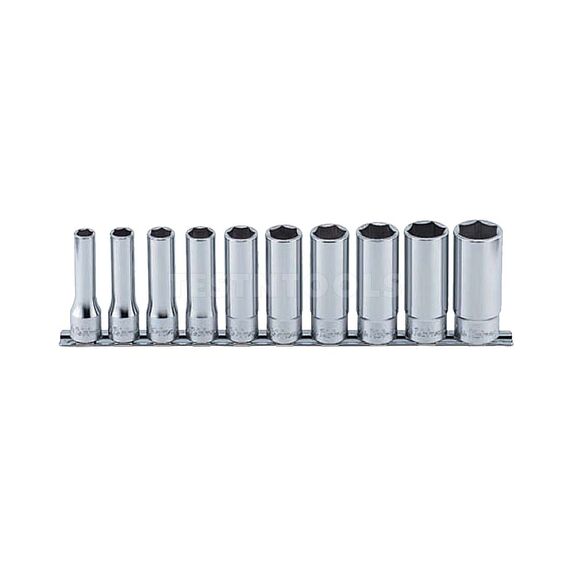 KOKEN DEEP SOCKET SET ON RAIL 1/2" DRIVE 10MM - 22MM 6PT 10 PIECE RS4300M/10