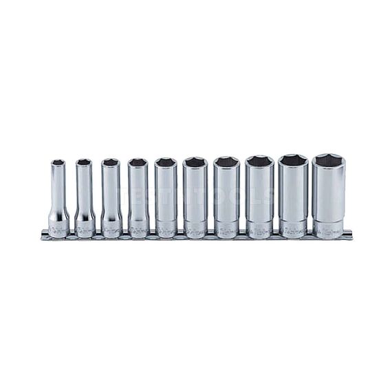 KOKEN DEEP SOCKET SET ON RAIL 1/2" DRIVE 3/8" - 15/16" 6PT 10 PIECE RS4300A/10