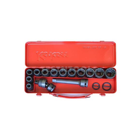 KOKEN IMPACT SOCKET SET 1/2" DRIVE 10MM - 27MM 12PT 18 PIECE 14245M-12
