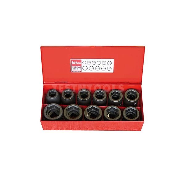 KOKEN IMPACT SOCKET SET 3/4" DRIVE 3/4" - 1.1/2" 6PT 11 PIECE 16201A